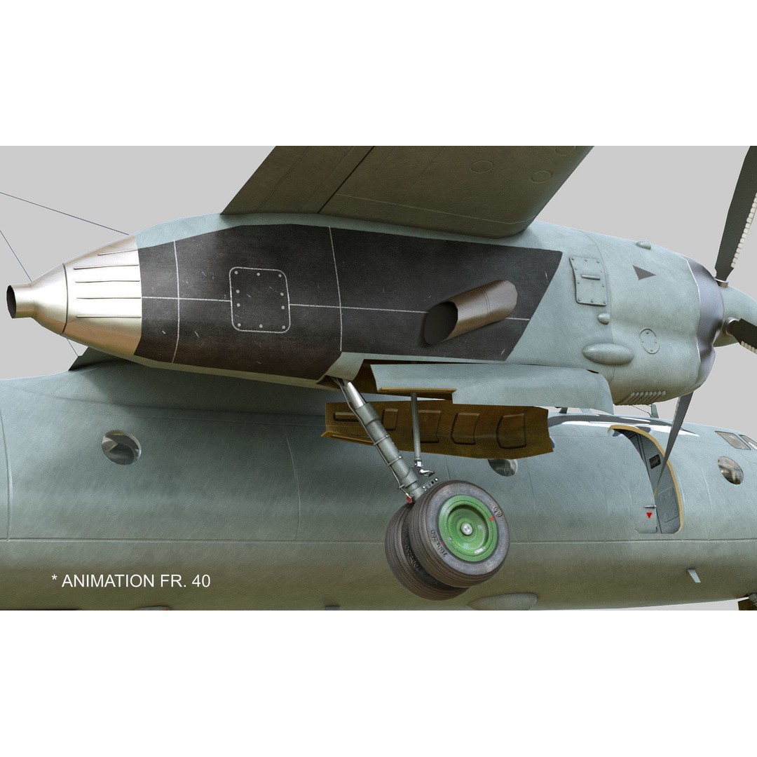 Antonov An-26 3D Model – Military Transport Aircraft, FBX, OBJ - View 15
