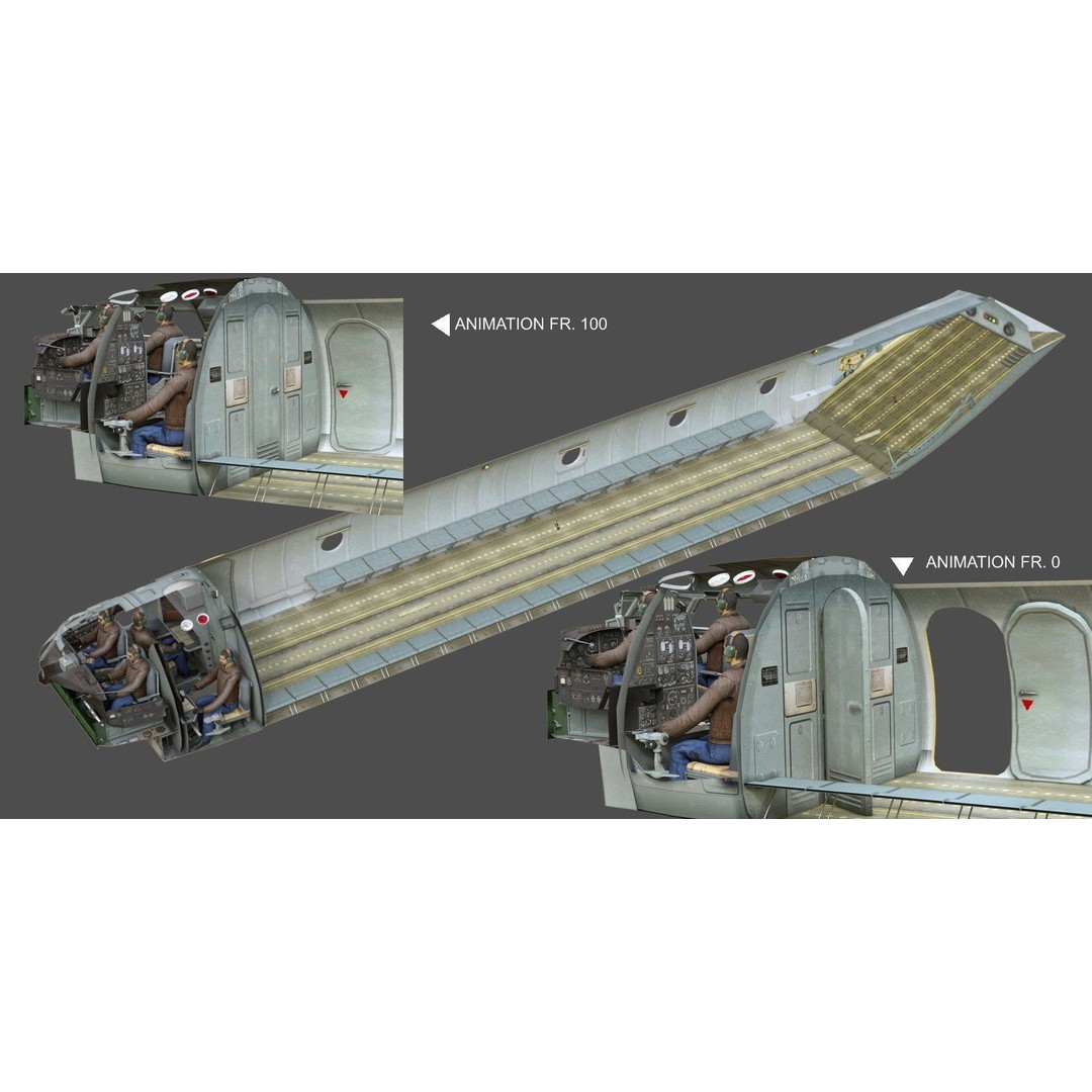 Antonov An-26 3D Model – Military Transport Aircraft, FBX, OBJ - View 18