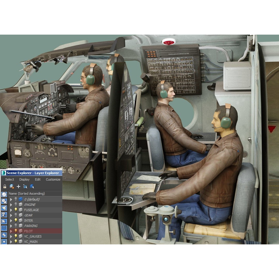 Antonov An-26 3D Model – Military Transport Aircraft, FBX, OBJ - View 19
