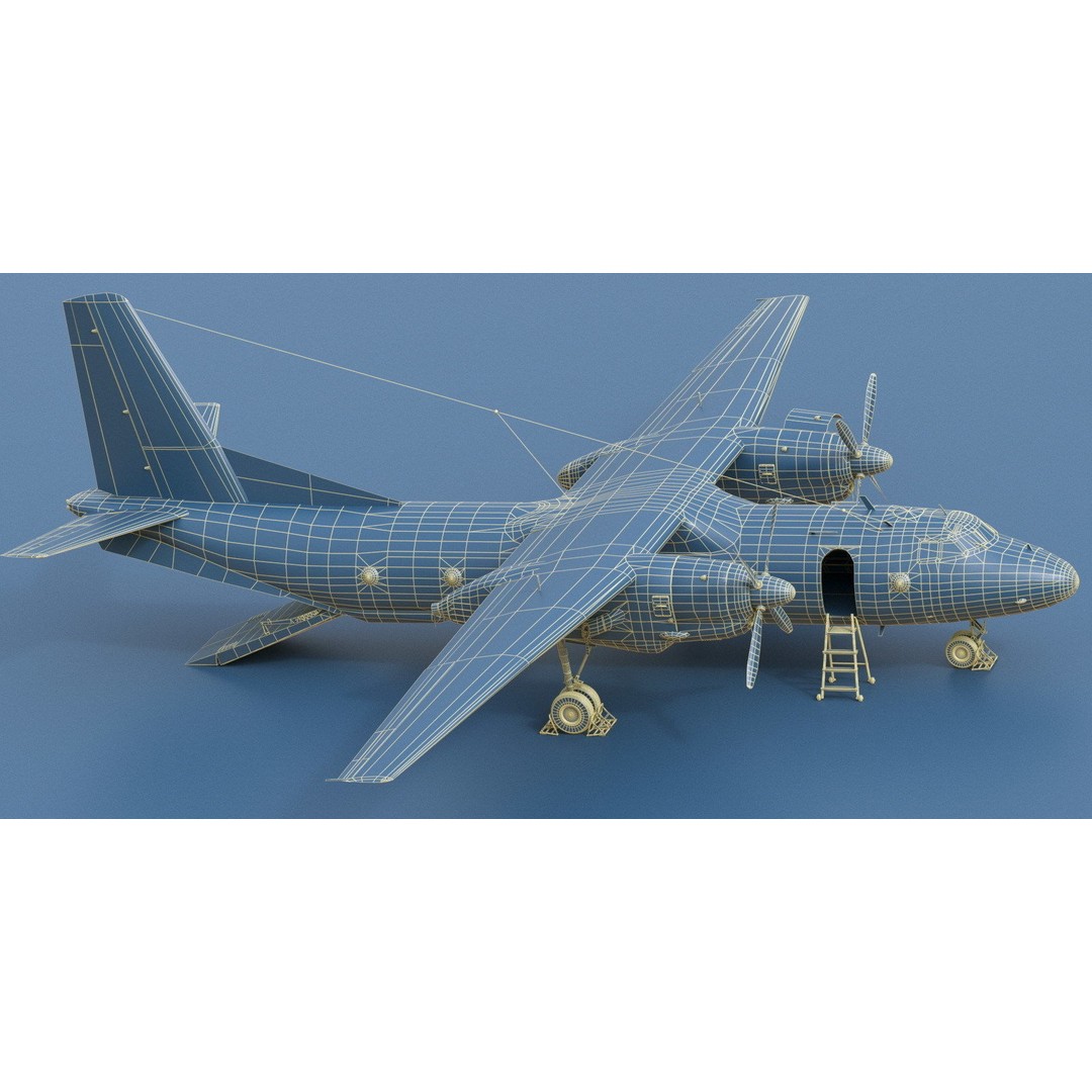 Antonov An-26 3D Model – Military Transport Aircraft, FBX, OBJ - View 25
