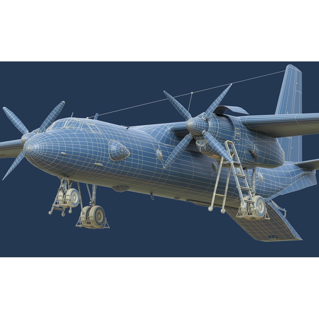 Antonov An-26 3D Model – Military Transport Aircraft, FBX, OBJ - View 28