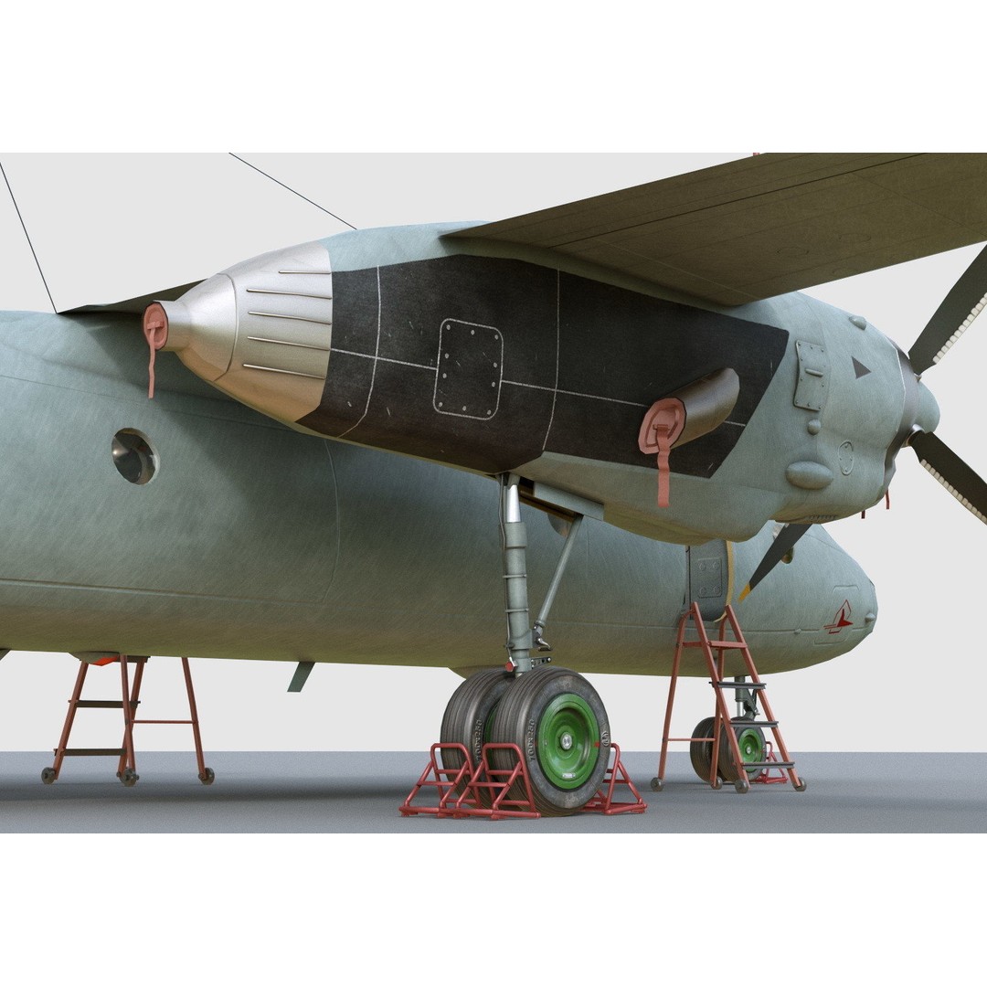 Antonov An-26 3D Model – Military Transport Aircraft, FBX, OBJ - View 8