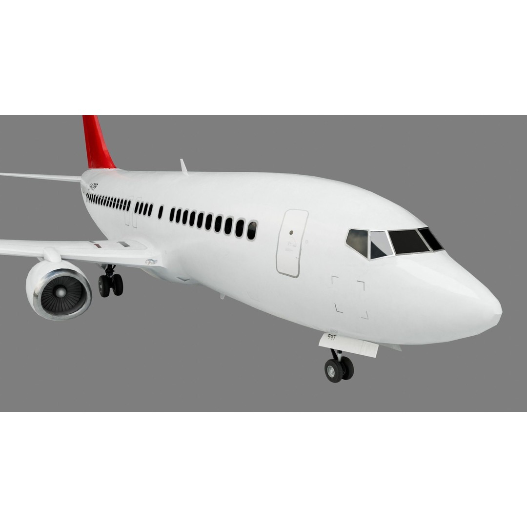 Boeing 737 3D Model – Low Poly Commercial Aircraft, FBX - View 10