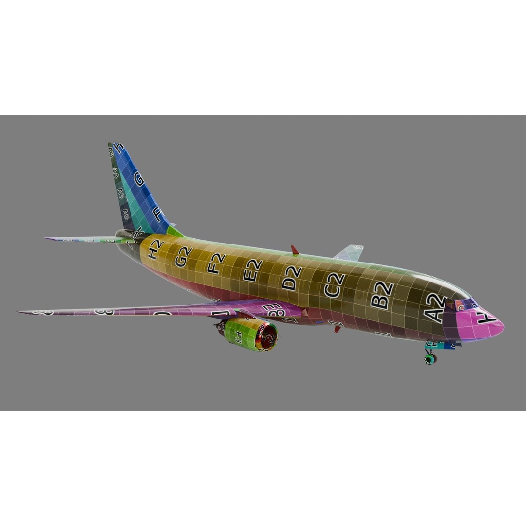 Boeing 737 3D Model – Low Poly Commercial Aircraft, FBX - View 3
