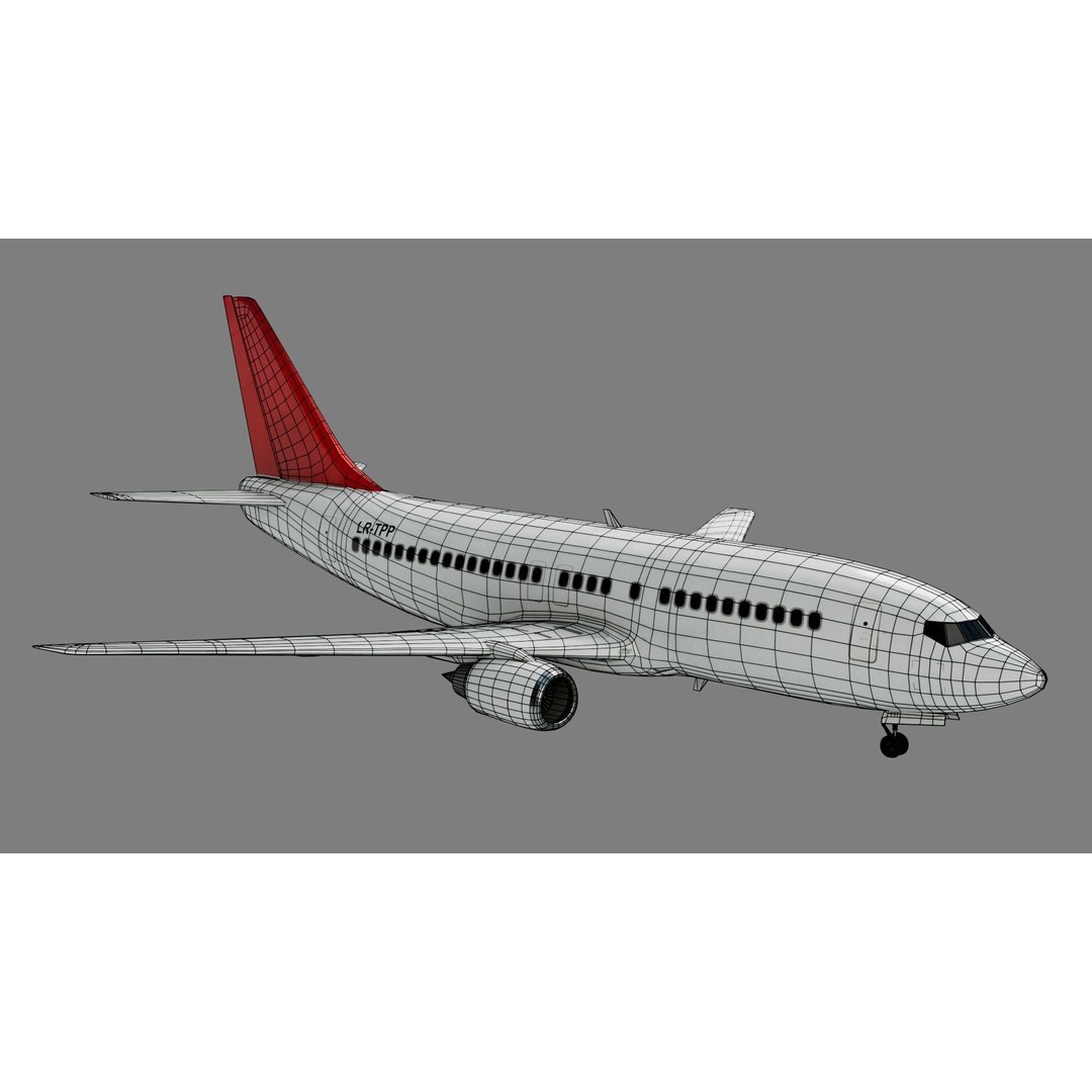 Boeing 737 3D Model – Low Poly Commercial Aircraft, FBX - View 4