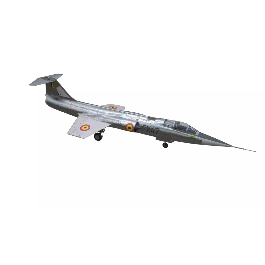 Lockheed F-104 Starfighter 3D Model – Low Poly Military Jet, FBX - View 10