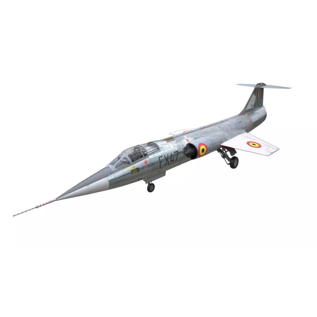 Lockheed F-104 Starfighter 3D Model – Low Poly Military Jet, FBX - View 2