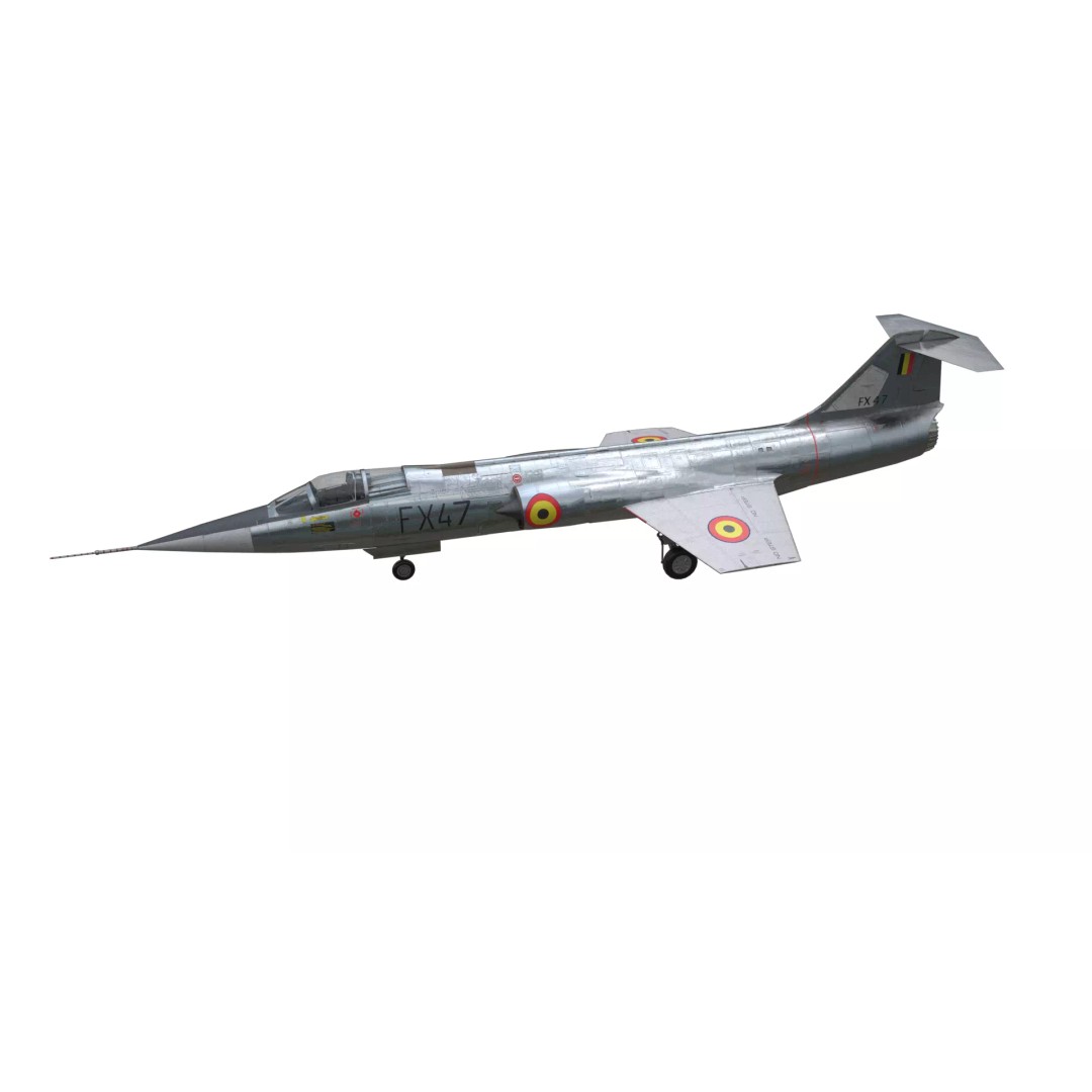 Lockheed F-104 Starfighter 3D Model – Low Poly Military Jet, FBX - View 3