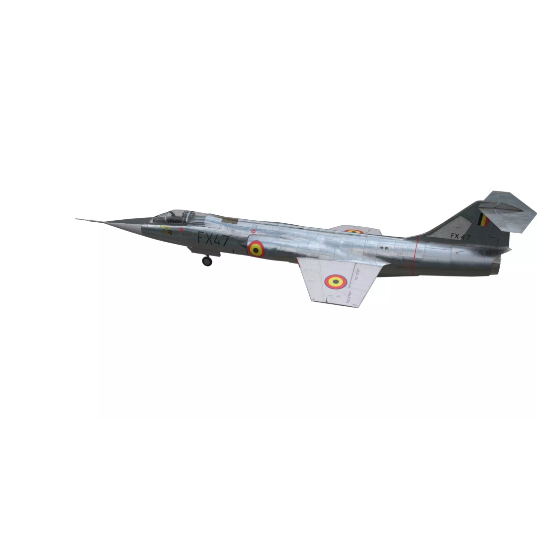 Lockheed F-104 Starfighter 3D Model – Low Poly Military Jet, FBX - View 4