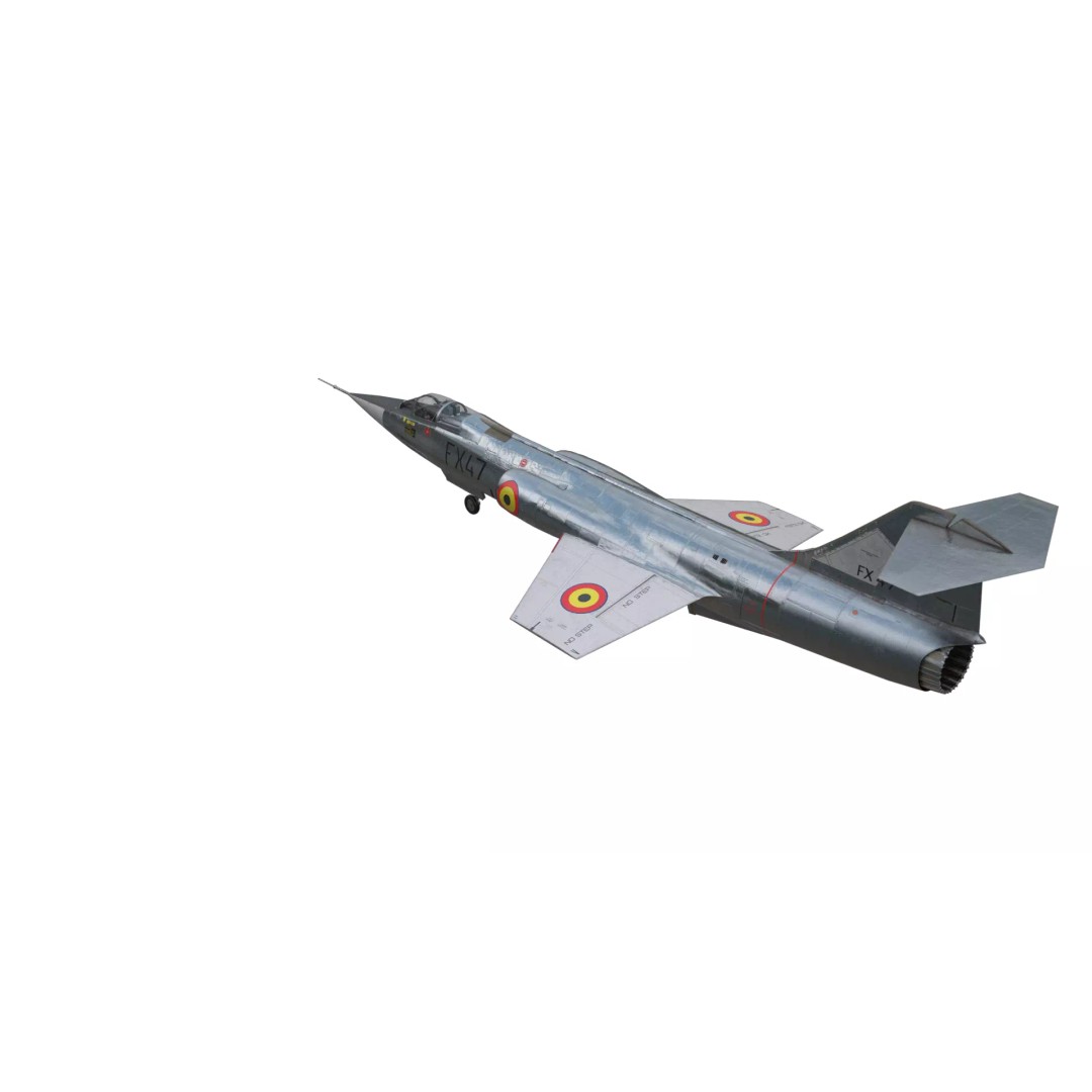 Lockheed F-104 Starfighter 3D Model – Low Poly Military Jet, FBX - View 5