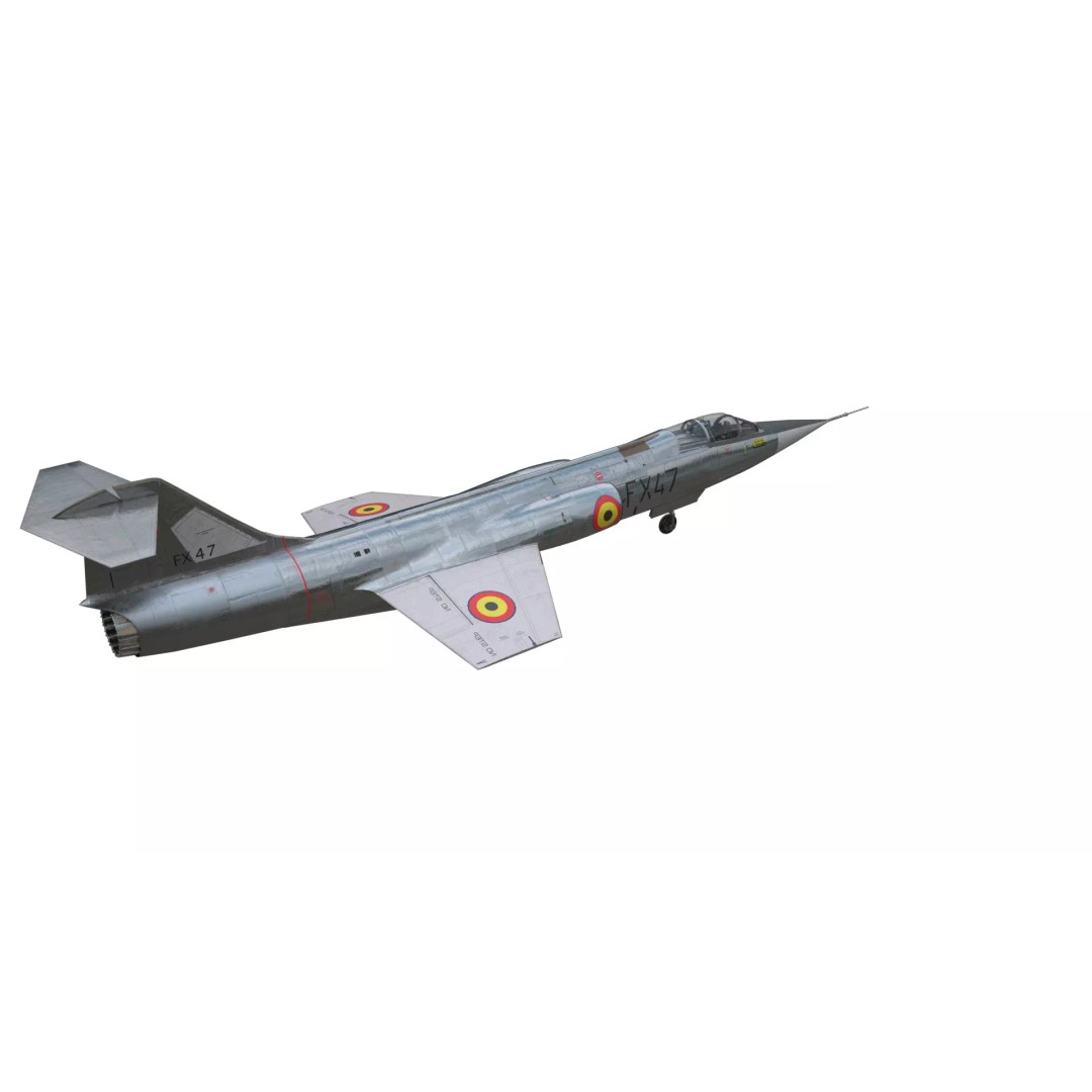 Lockheed F-104 Starfighter 3D Model – Low Poly Military Jet, FBX - View 8