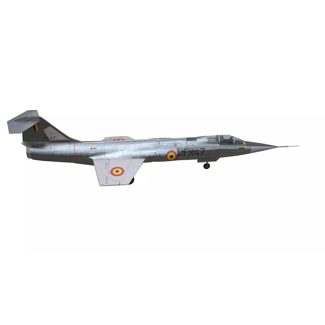 Lockheed F-104 Starfighter 3D Model – Low Poly Military Jet, FBX - View 9