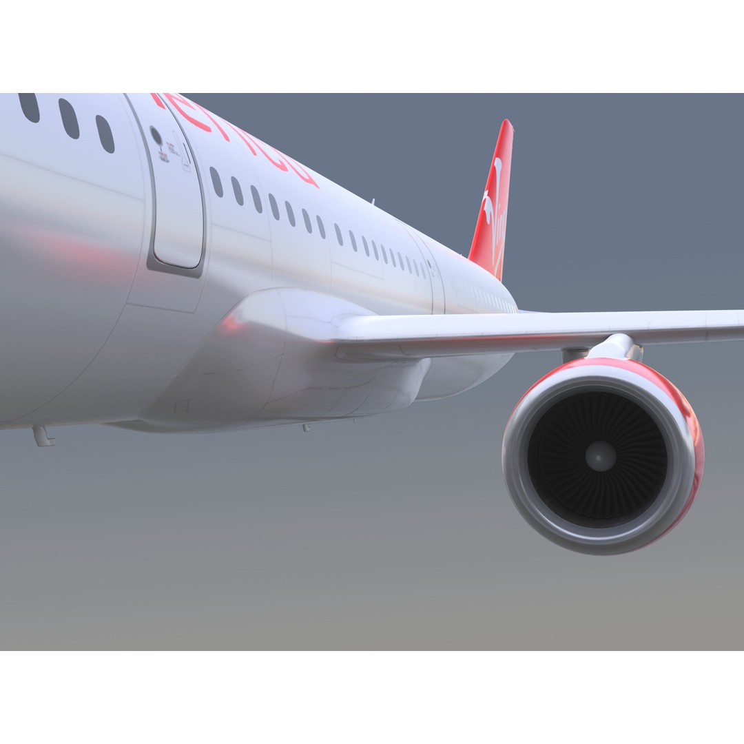 Airbus A321neo 3D Model – Commercial Aircraft with Virgin Livery, FBX - View 11
