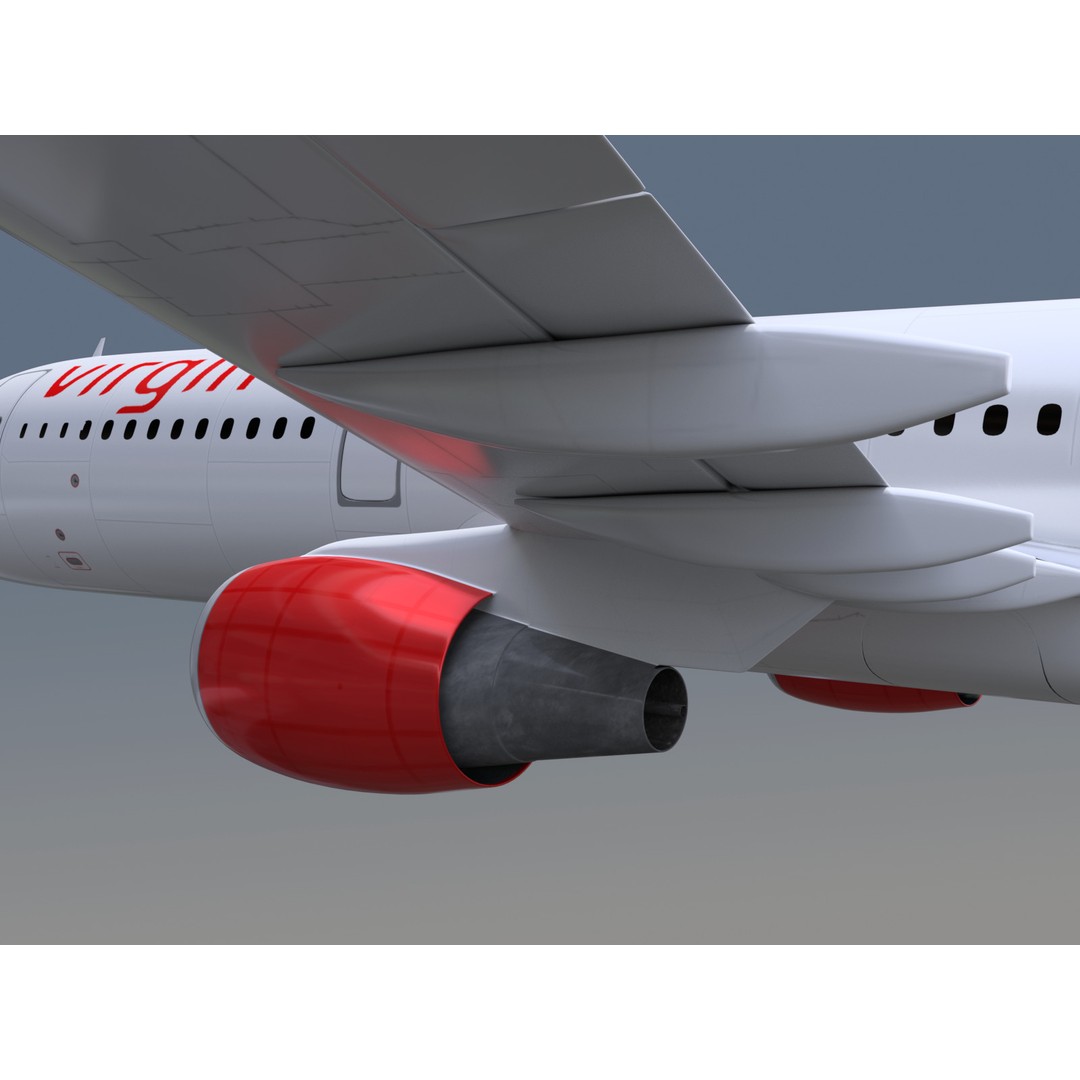 Airbus A321neo 3D Model – Commercial Aircraft with Virgin Livery, FBX - View 12