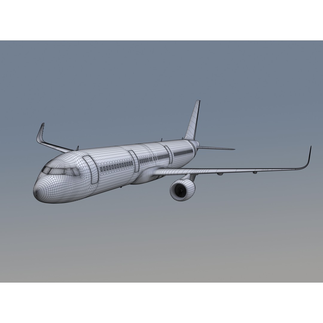 Airbus A321neo 3D Model – Commercial Aircraft with Virgin Livery, FBX - View 14