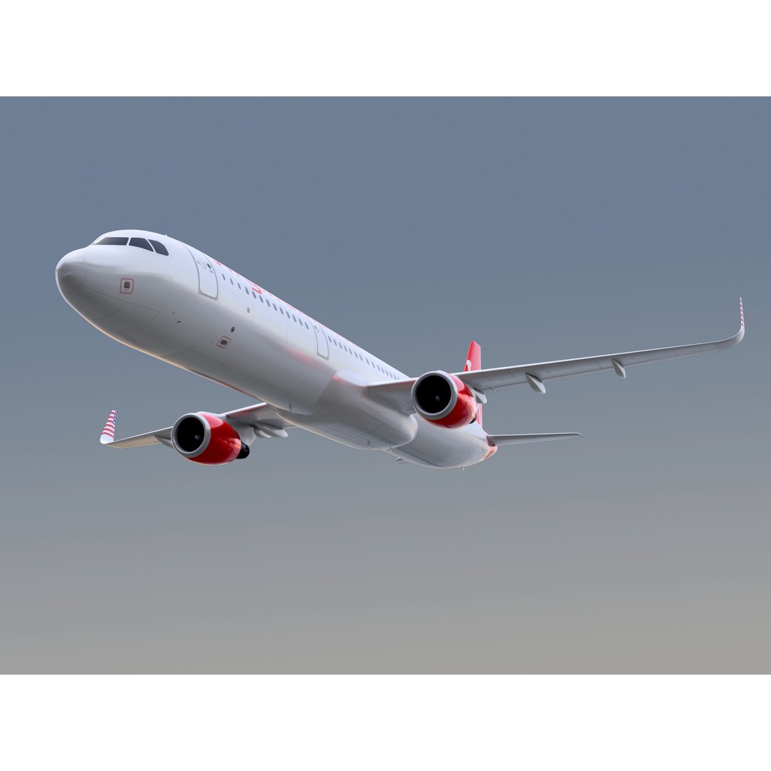 Airbus A321neo 3D Model – Commercial Aircraft with Virgin Livery, FBX - View 4