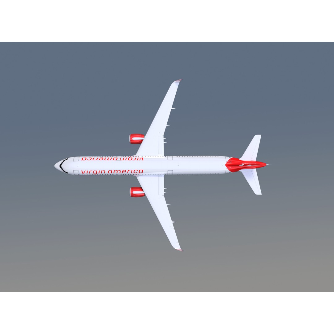 Airbus A321neo 3D Model – Commercial Aircraft with Virgin Livery, FBX - View 8
