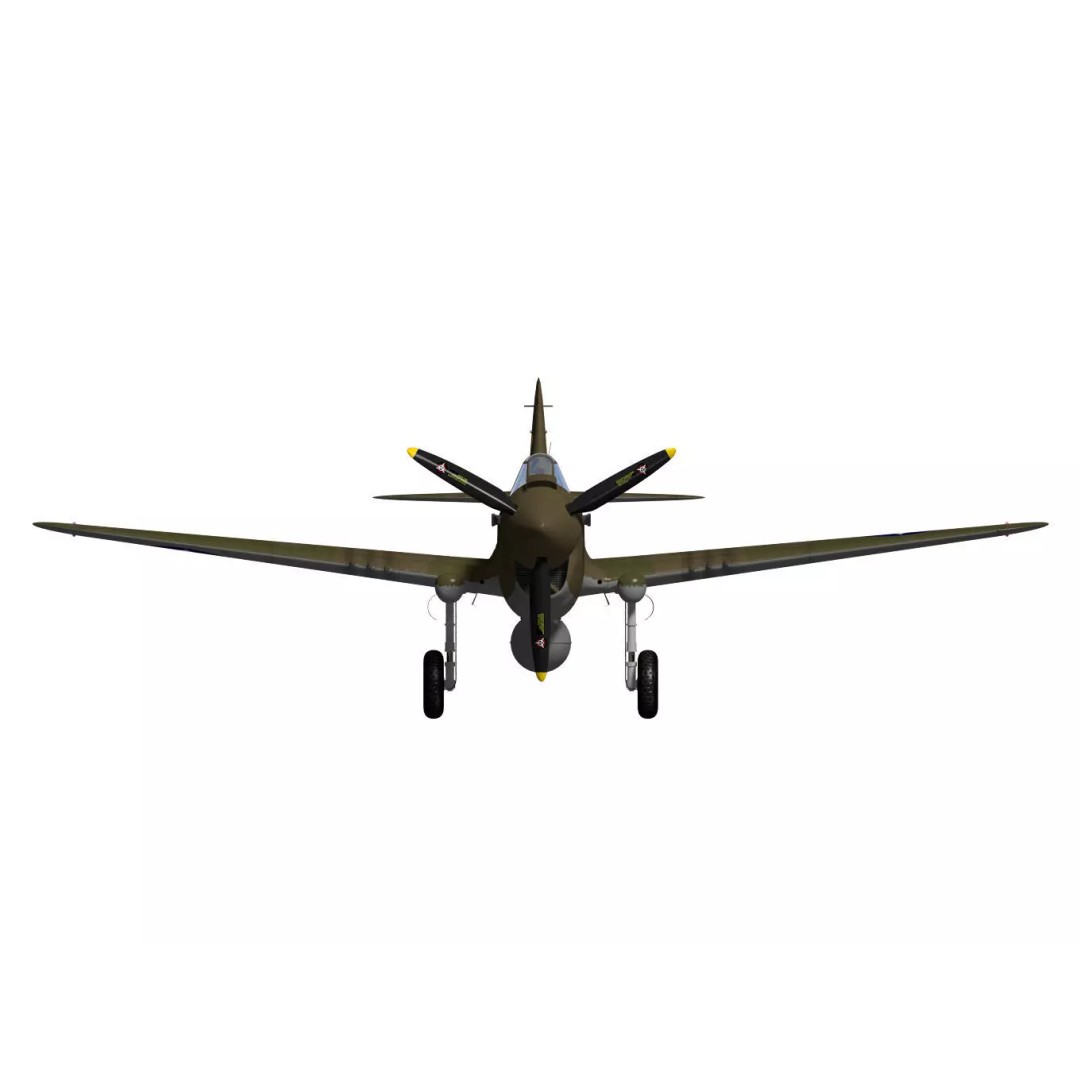 Curtiss TP-40N Warhawk 3D Model – High Poly Military Aircraft, FBX - View 14