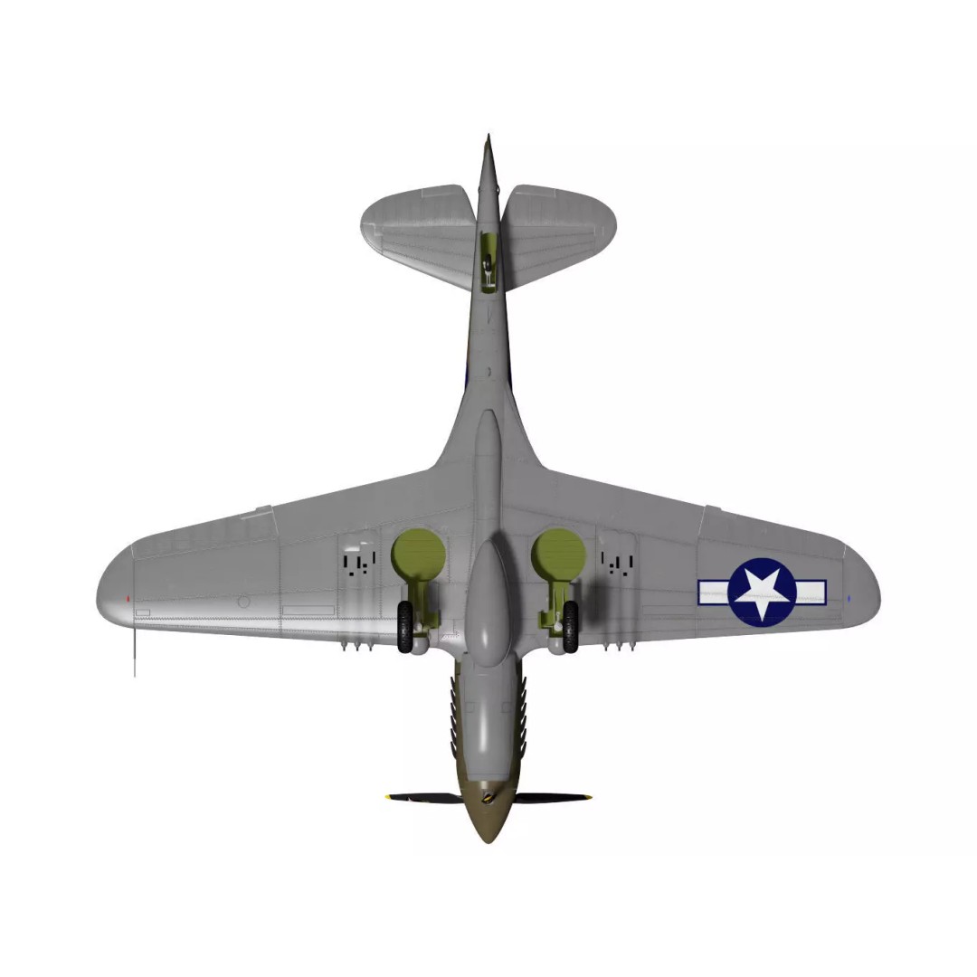 Curtiss TP-40N Warhawk 3D Model – High Poly Military Aircraft, FBX - View 17