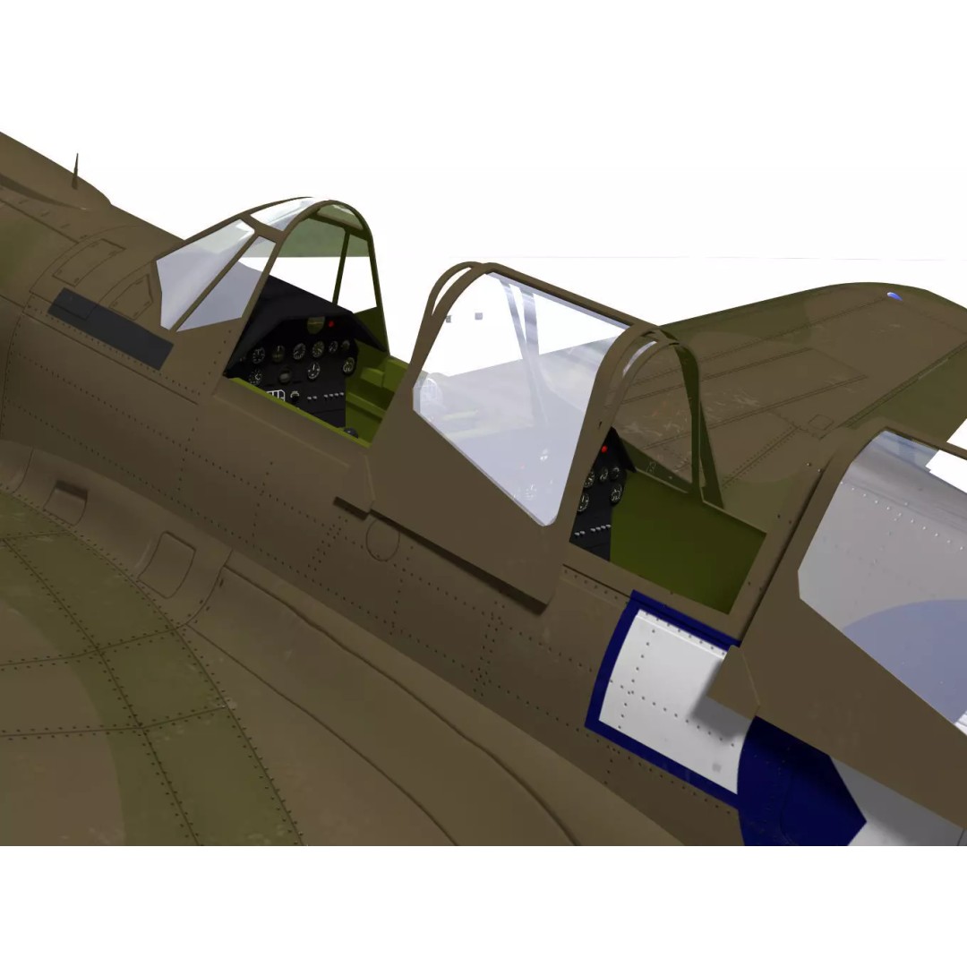 Curtiss TP-40N Warhawk 3D Model – High Poly Military Aircraft, FBX - View 8