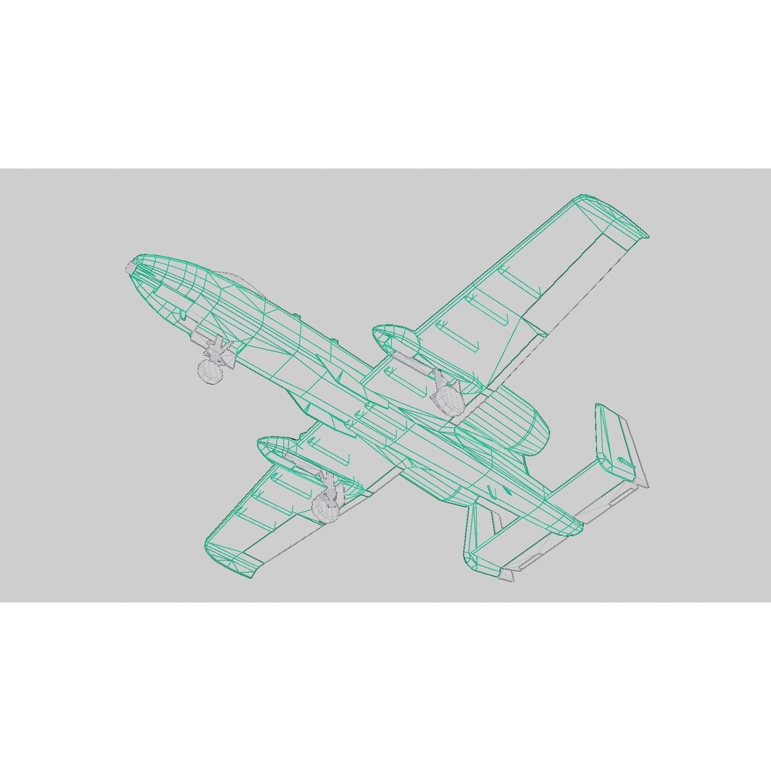 Fairchild Republic A-10 Thunderbolt II 3D Model – Low Poly Animated Aircraft, FBX