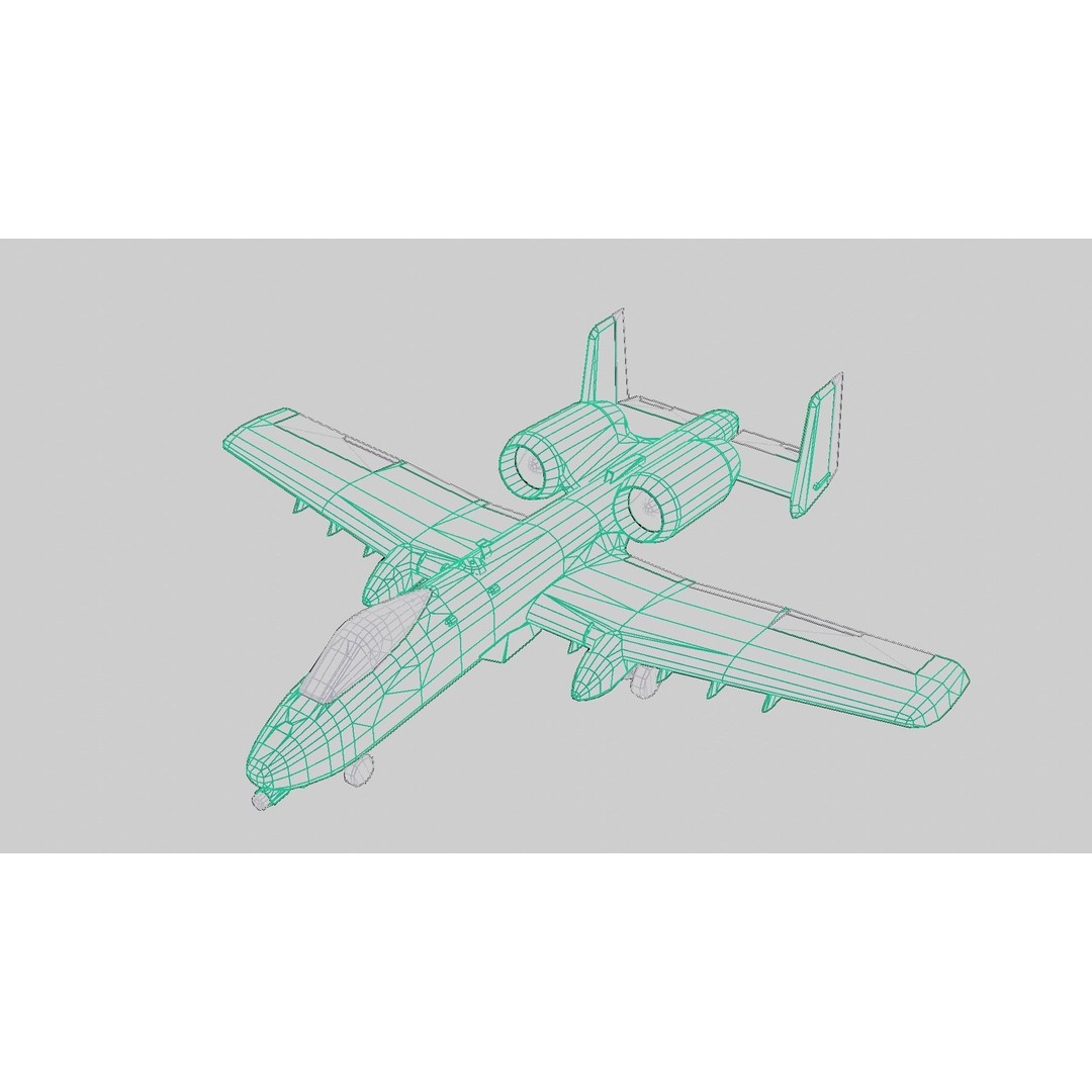 Fairchild Republic A-10 Thunderbolt II 3D Model – Low Poly Animated Aircraft, FBX - View 14