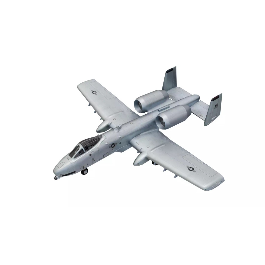 Fairchild Republic A-10 Thunderbolt II 3D Model – Low Poly Animated Aircraft, FBX - View 2