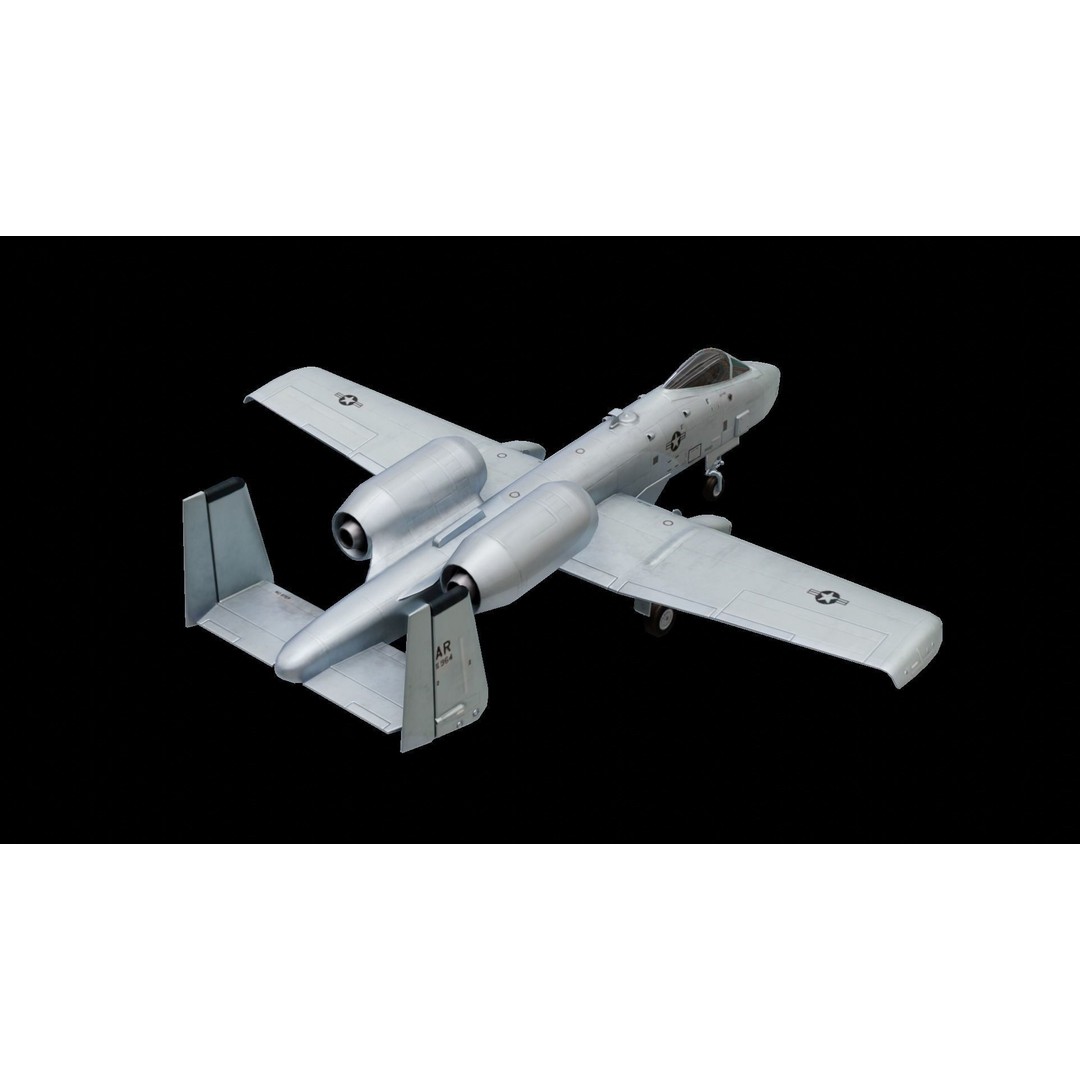 Fairchild Republic A-10 Thunderbolt II 3D Model – Low Poly Animated Aircraft, FBX - View 3