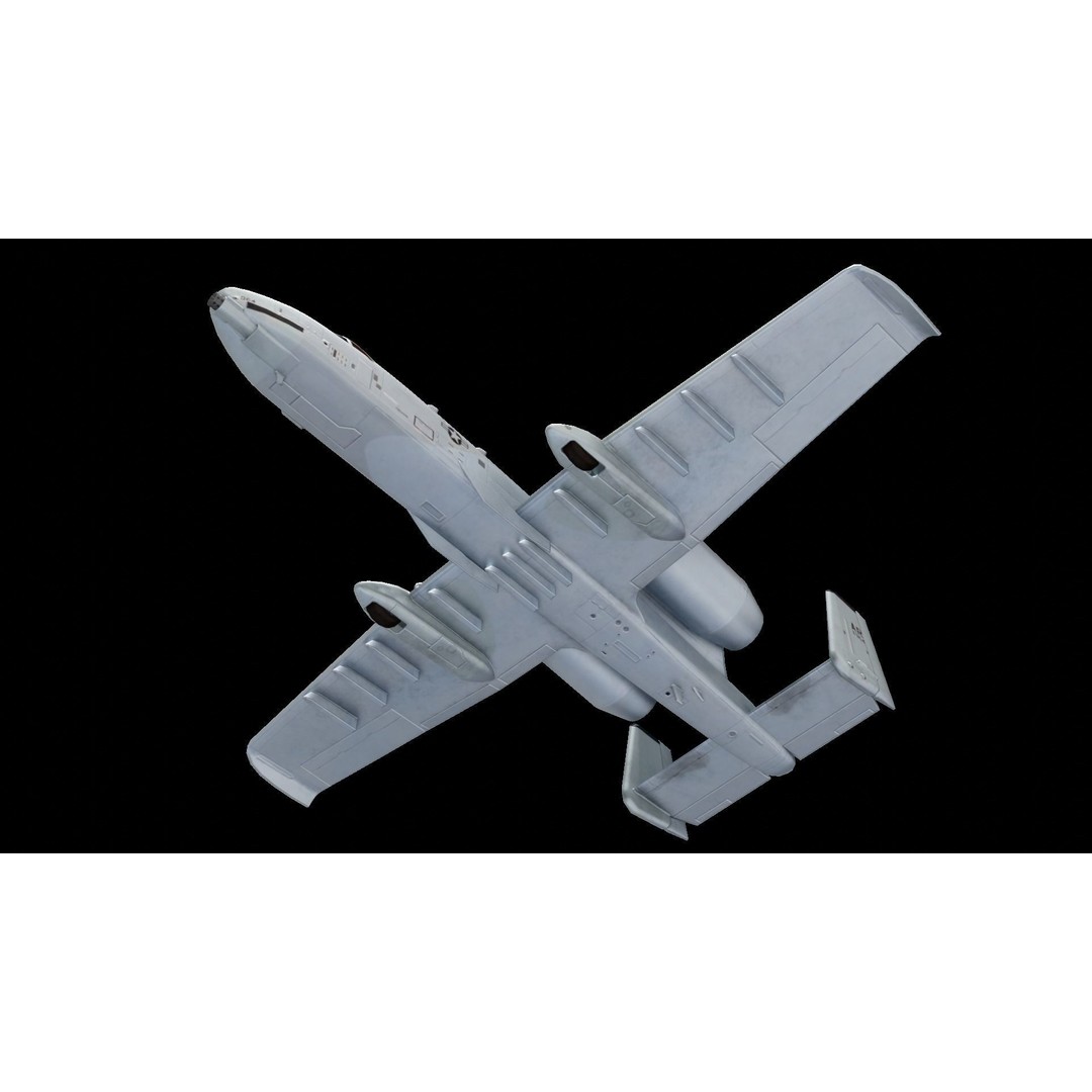 Fairchild Republic A-10 Thunderbolt II 3D Model – Low Poly Animated Aircraft, FBX - View 7