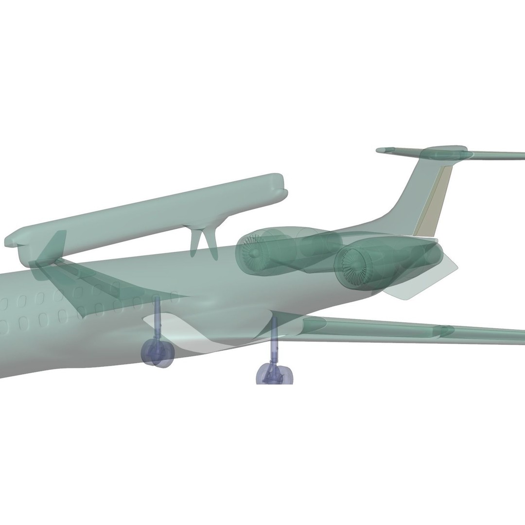 EMBRAER EMB145 AEW C 3D Model – Low Poly Aircraft Asset, FBX, OBJ - View 11