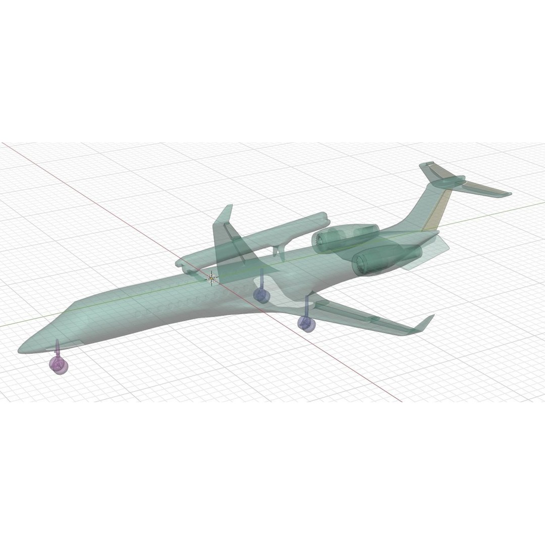 EMBRAER EMB145 AEW C 3D Model – Low Poly Aircraft Asset, FBX, OBJ - View 13