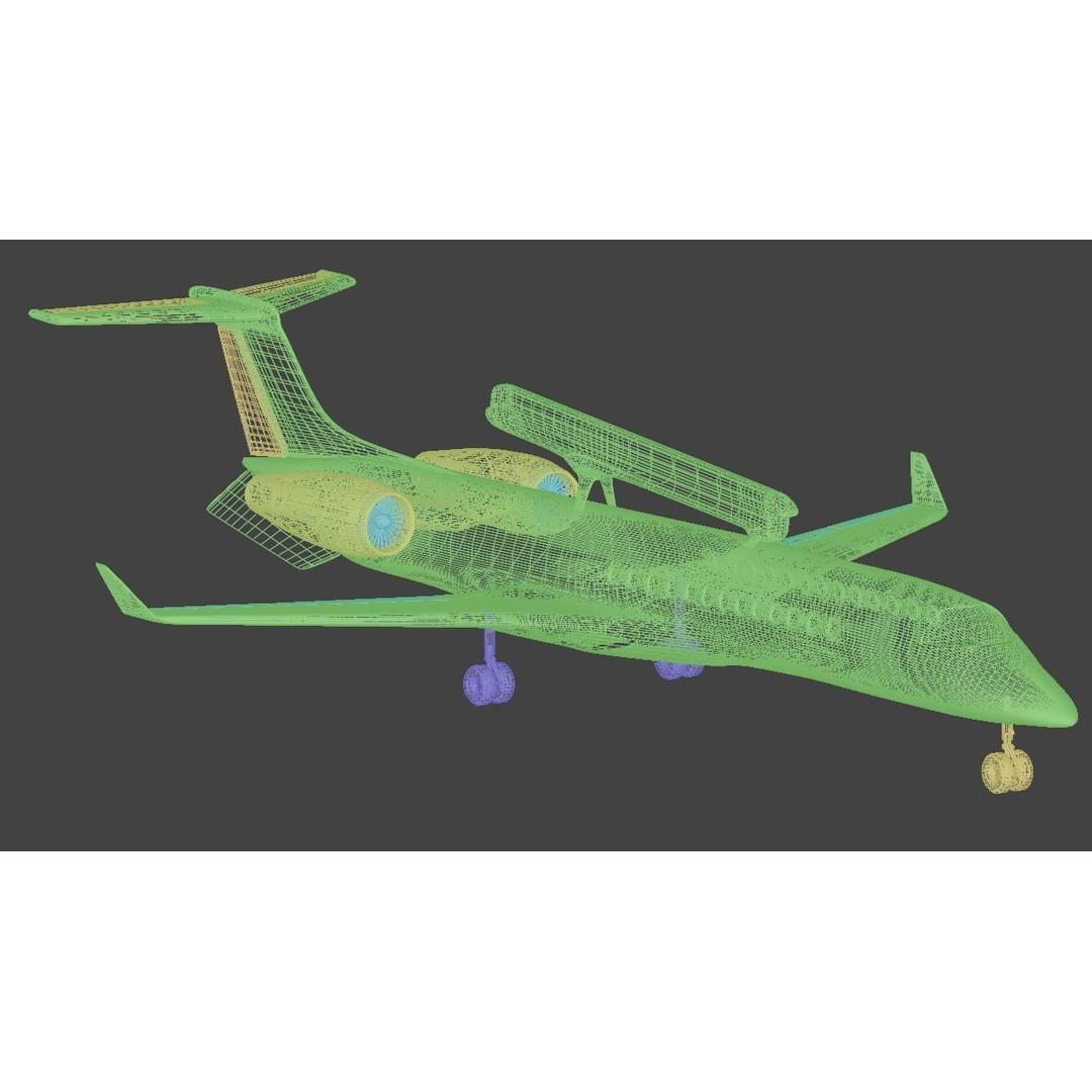 EMBRAER EMB145 AEW C 3D Model – Low Poly Aircraft Asset, FBX, OBJ - View 16
