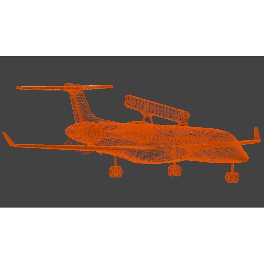 EMBRAER EMB145 AEW C 3D Model – Low Poly Aircraft Asset, FBX, OBJ - View 19