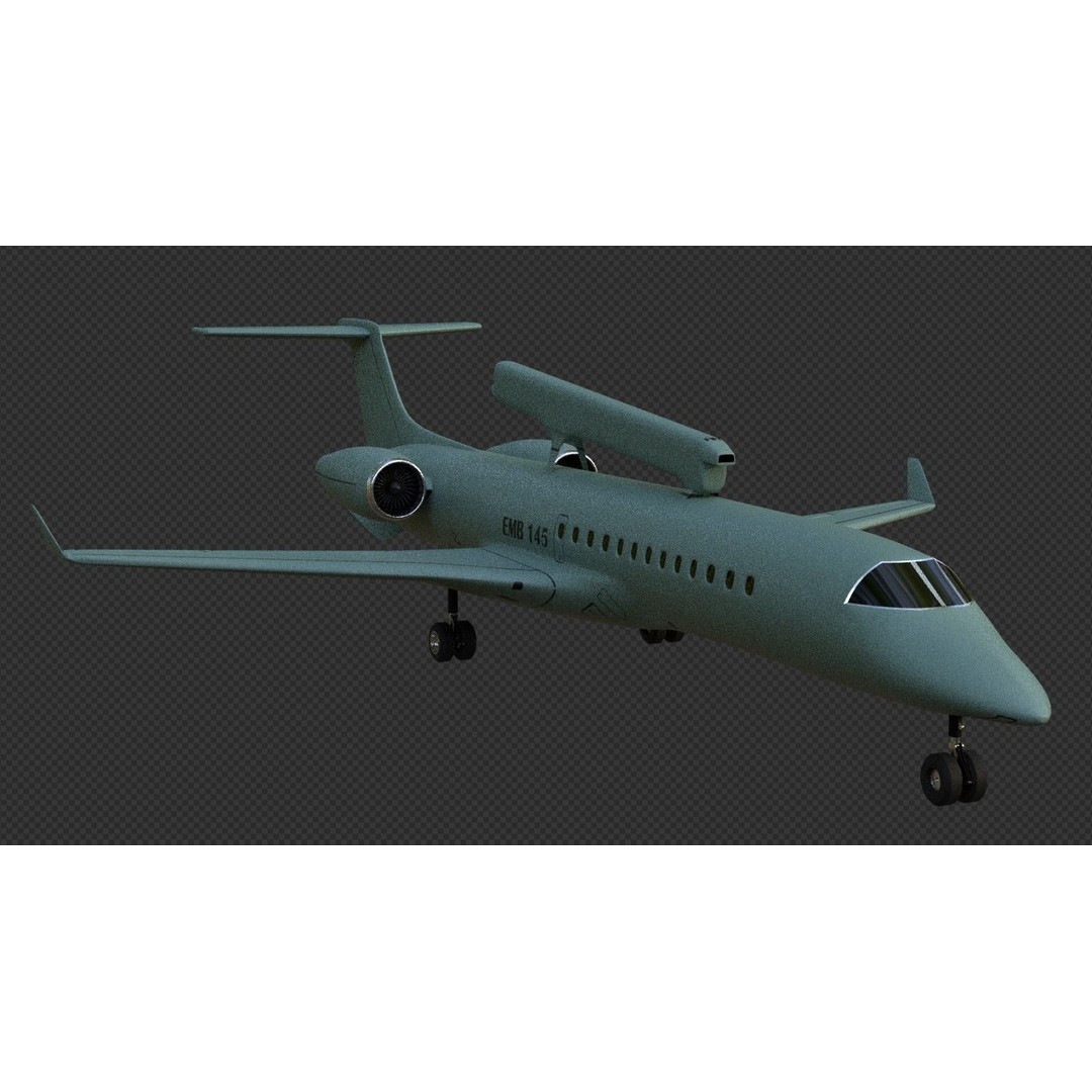 EMBRAER EMB145 AEW C 3D Model – Low Poly Aircraft Asset, FBX, OBJ - View 29