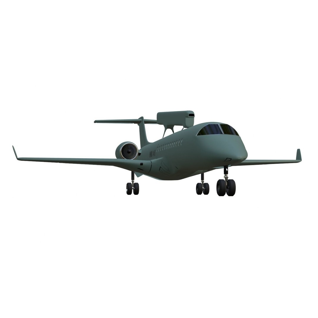 EMBRAER EMB145 AEW C 3D Model – Low Poly Aircraft Asset, FBX, OBJ - View 3