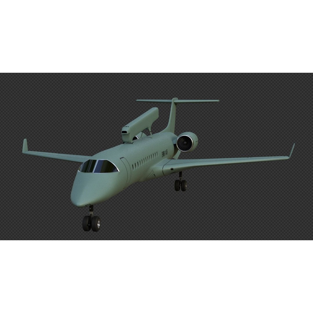 EMBRAER EMB145 AEW C 3D Model – Low Poly Aircraft Asset, FBX, OBJ - View 31