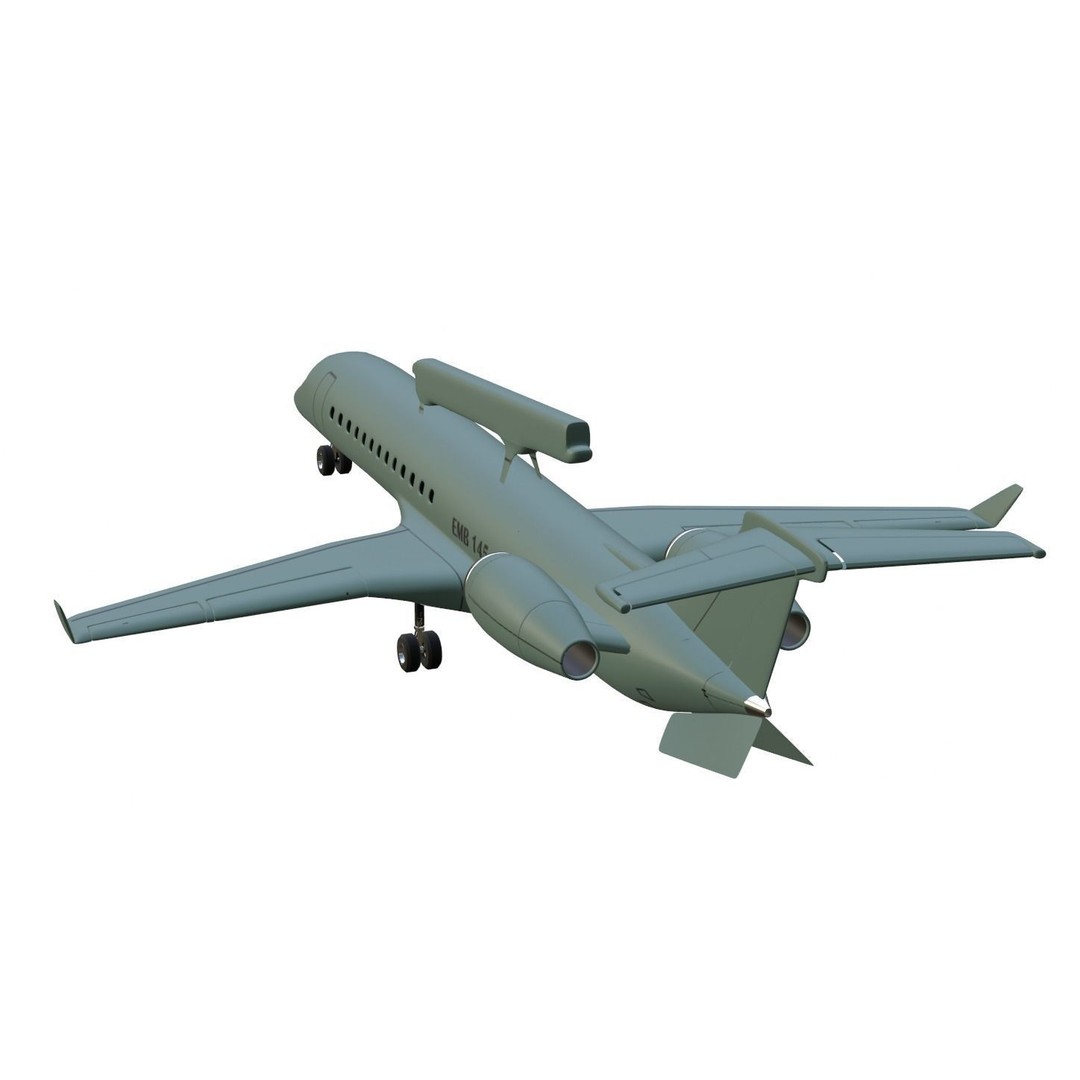 EMBRAER EMB145 AEW C 3D Model – Low Poly Aircraft Asset, FBX, OBJ - View 32