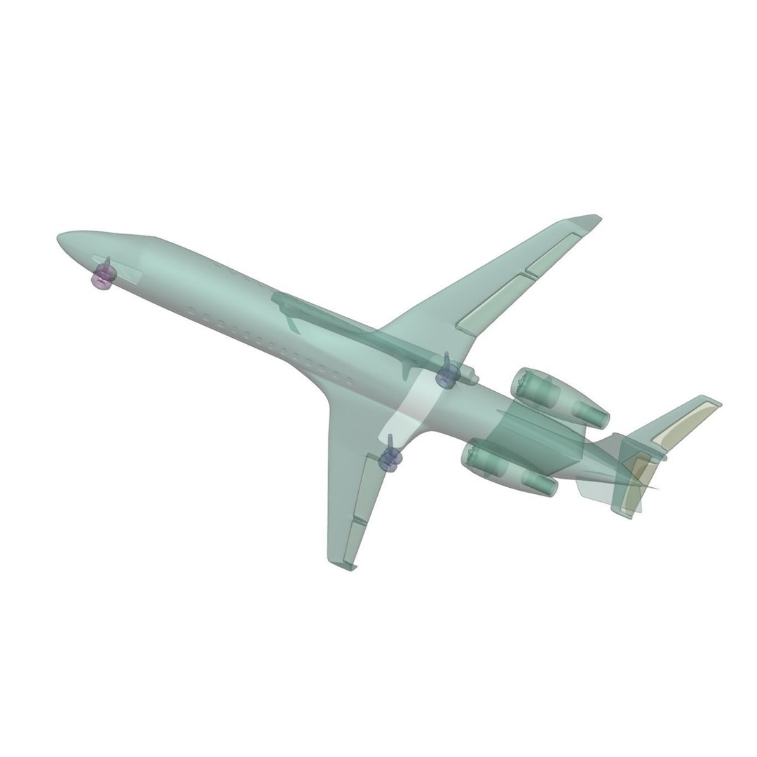 EMBRAER EMB145 AEW C 3D Model – Low Poly Aircraft Asset, FBX, OBJ - View 35