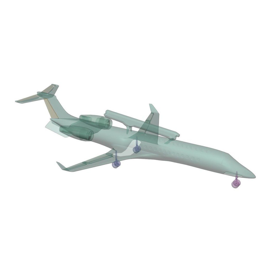 EMBRAER EMB145 AEW C 3D Model – Low Poly Aircraft Asset, FBX, OBJ - View 36