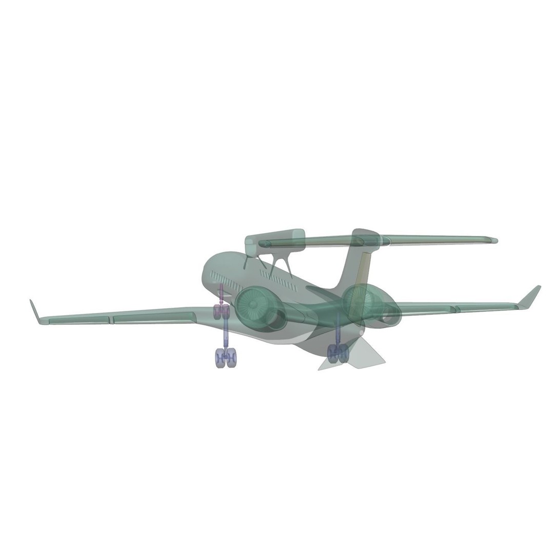 EMBRAER EMB145 AEW C 3D Model – Low Poly Aircraft Asset, FBX, OBJ - View 37
