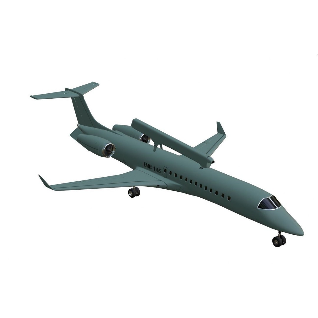 EMBRAER EMB145 AEW C 3D Model – Low Poly Aircraft Asset, FBX, OBJ - View 5