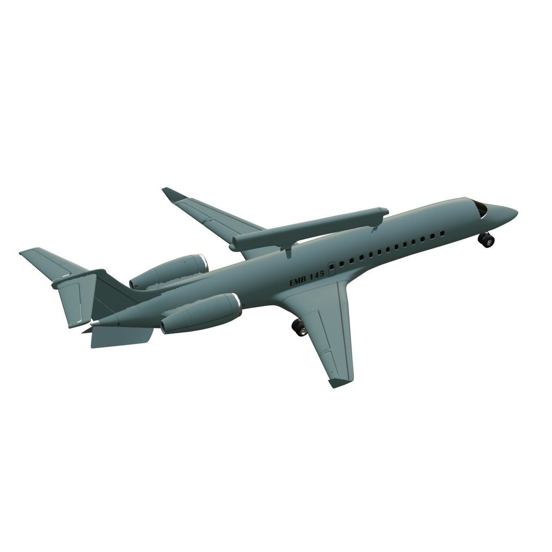 EMBRAER EMB145 AEW C 3D Model – Low Poly Aircraft Asset, FBX, OBJ - View 6