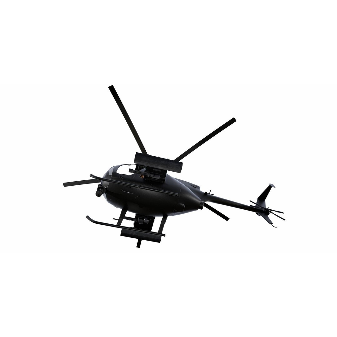 MH-6 Little Bird 3D Model – Low Poly Helicopter with PBR Textures - View 12