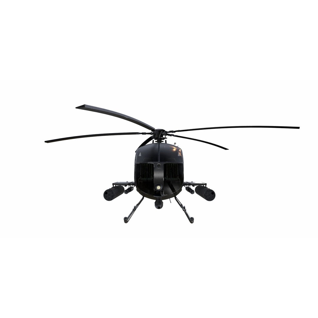 MH-6 Little Bird 3D Model – Low Poly Helicopter with PBR Textures - View 13