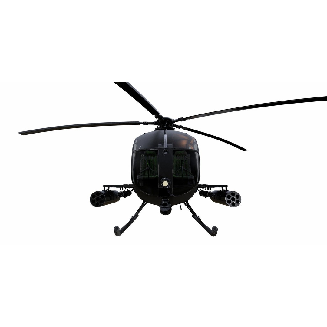 MH-6 Little Bird 3D Model – Low Poly Helicopter with PBR Textures - View 3