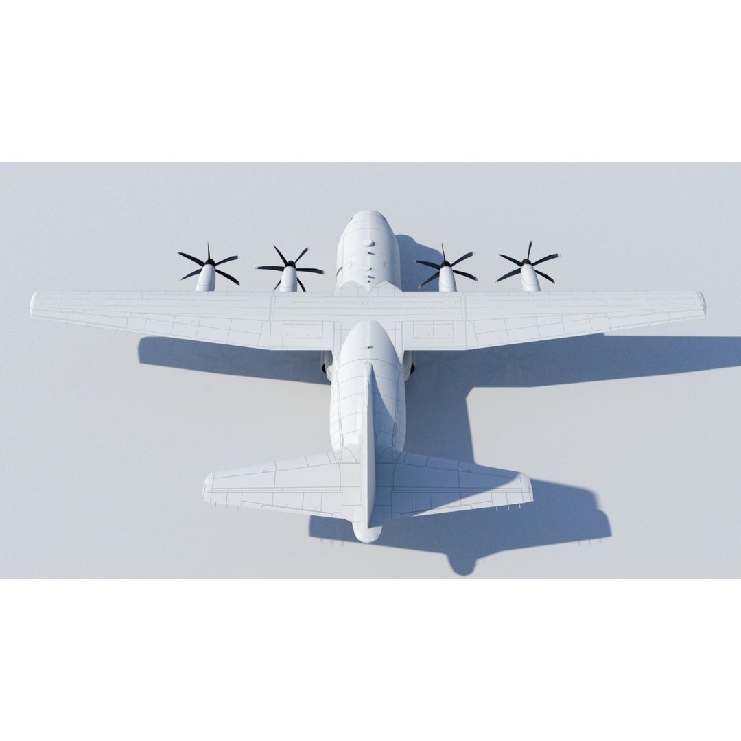Lockheed C-130 Hercules 3D Model – Low Poly Static Aircraft for Scenery - View 6