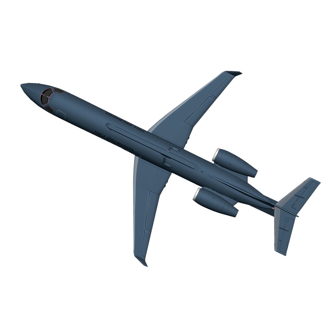 Embraer R-99 3D Model – Low Poly Military Aircraft, FBX & OBJ Formats - View 10