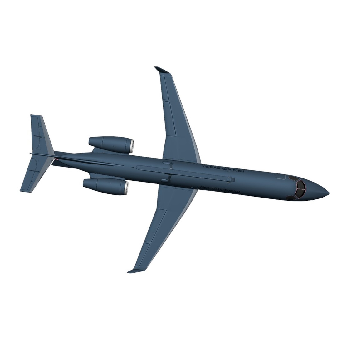 Embraer R-99 3D Model – Low Poly Military Aircraft, FBX & OBJ Formats - View 11