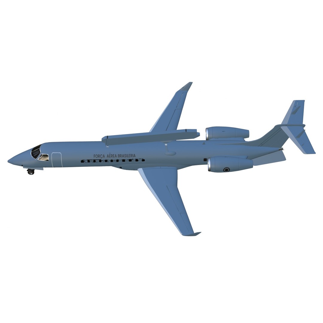 Embraer R-99 3D Model – Low Poly Military Aircraft, FBX & OBJ Formats - View 12