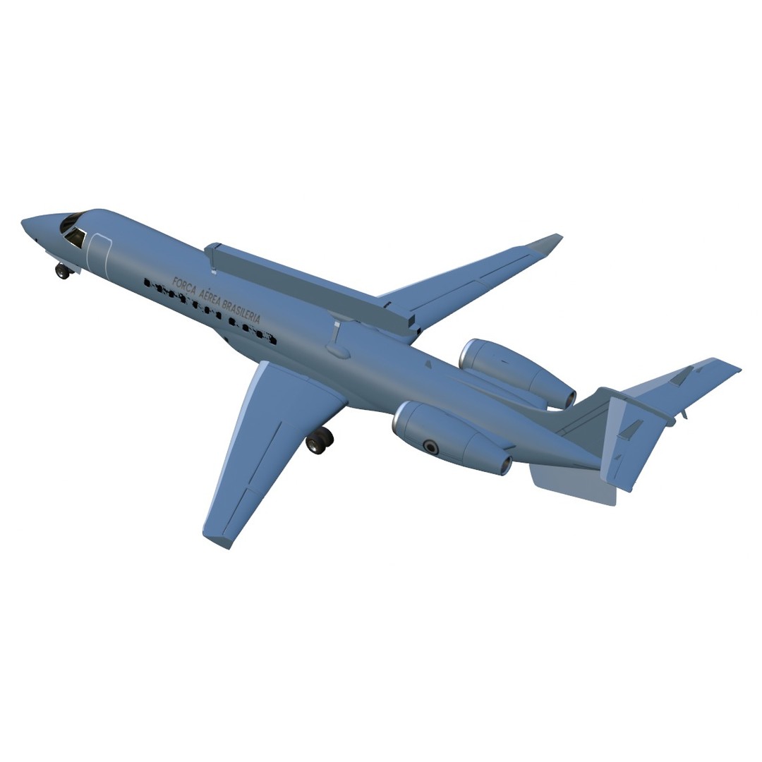 Embraer R-99 3D Model – Low Poly Military Aircraft, FBX & OBJ Formats - View 13